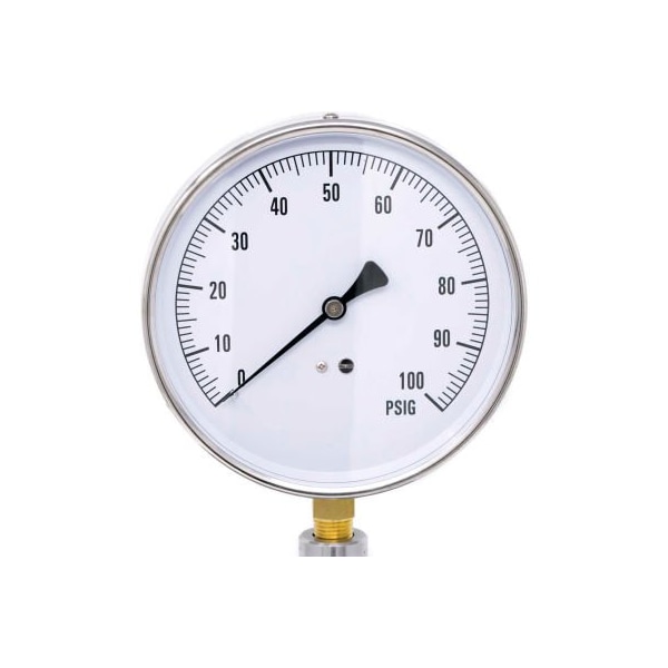 Engineered Specialty Products, Inc PIC Gauges 4.5" Contractor Pressure Gauge, 1/4" NPT, 0/100 PSI, Stainless, CONTRACTOR-4LE CONTRACTOR-4LE - main